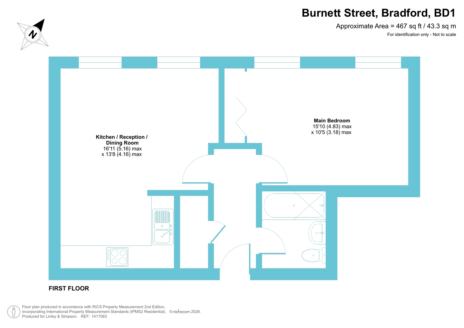 Apartment, 3,, Delaunay House, Bradford floorplan