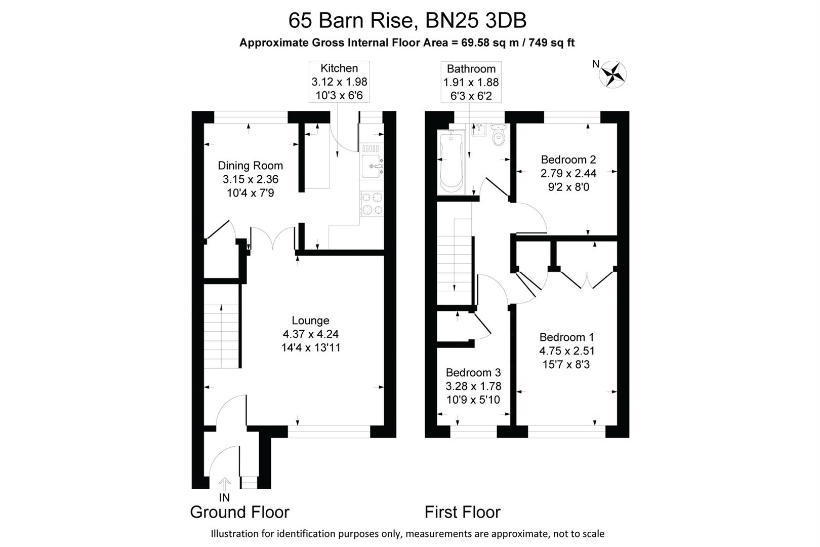 65, Barn Rise, Seaford floorplan