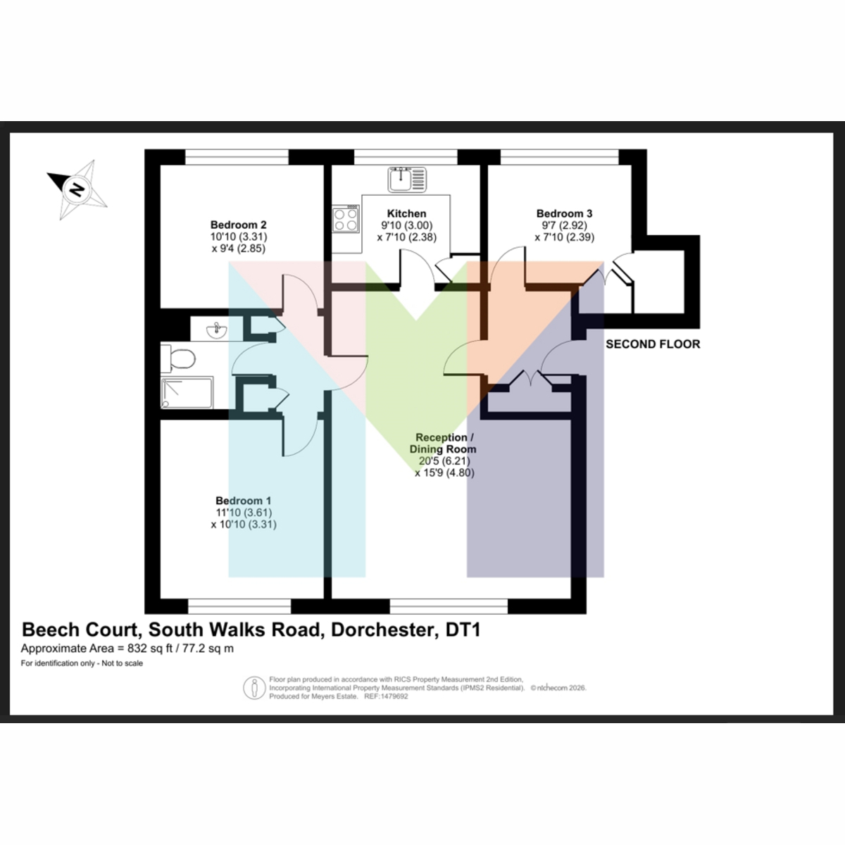 Flat Flat 11, Beech Court, South Walks Road, Dorchester floorplan
