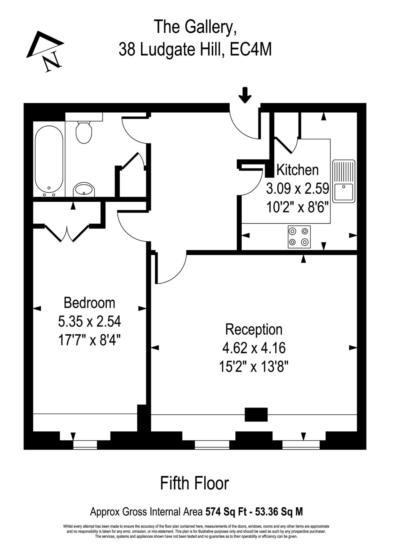 Apartment 15, The Gallery, 38 Ludgate Hill floorplan