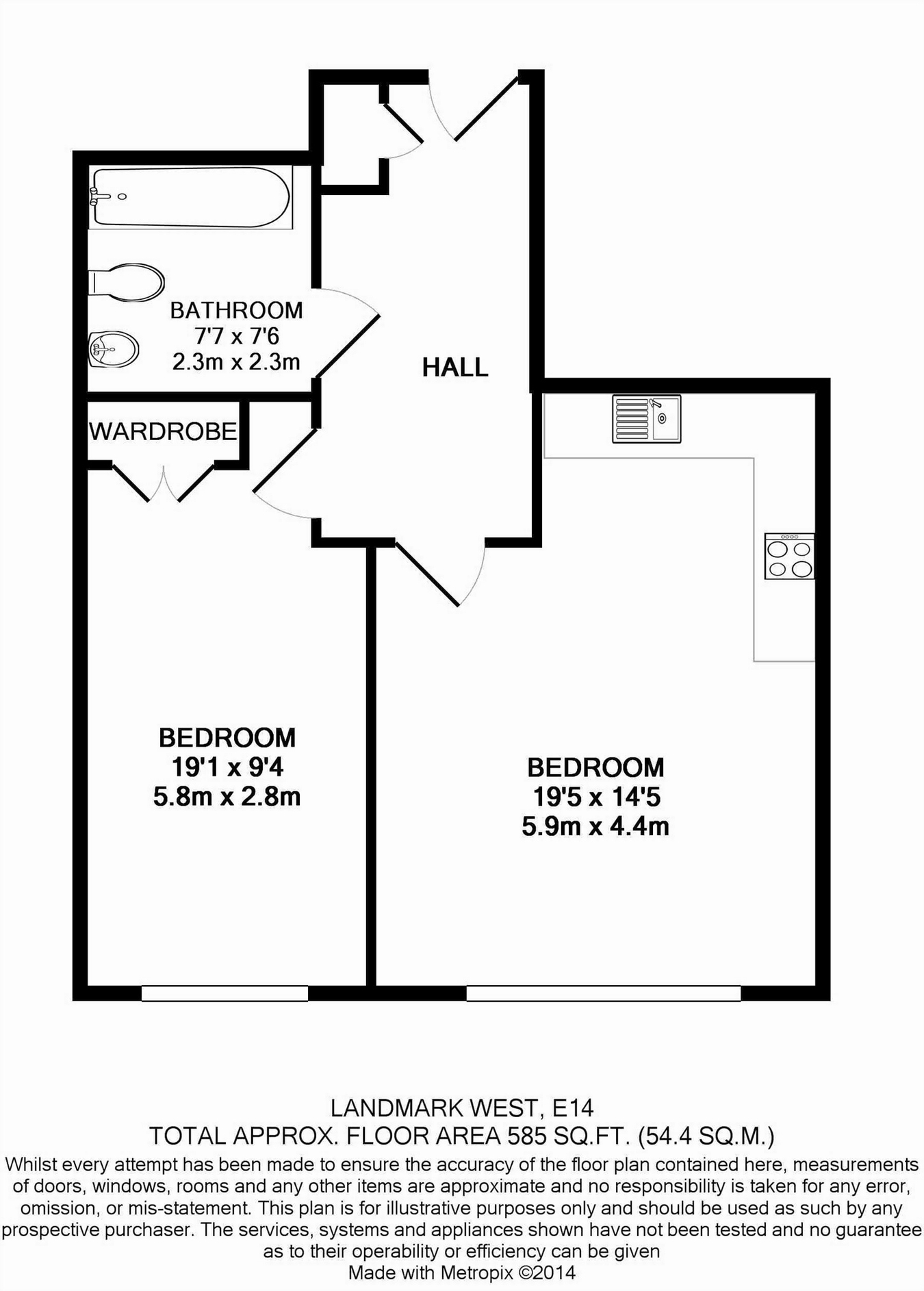 1 Bedrooms Flat for sale in Landmark West, Tower 22 Marsh Wall, London E14
