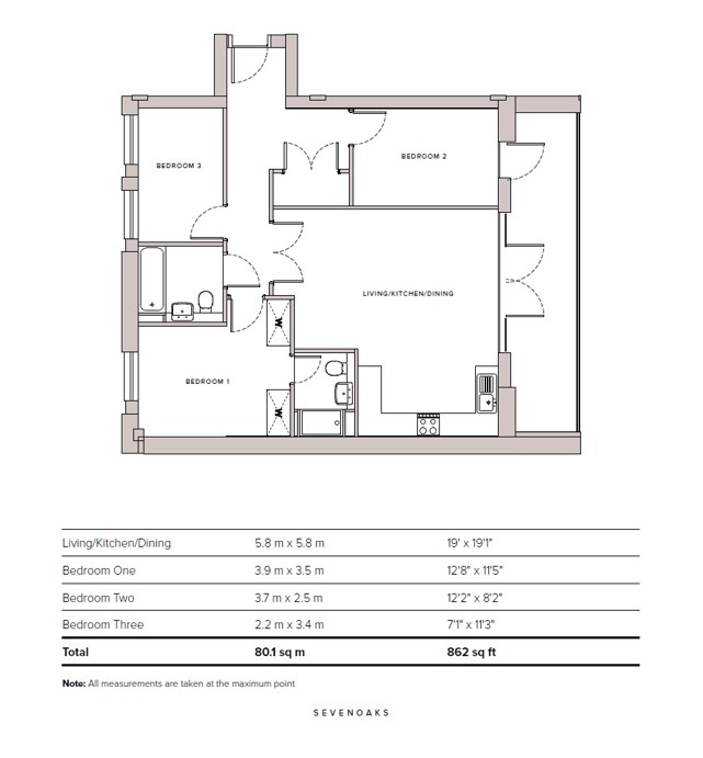 Chandlers Place B25 (Type 34), 136, Chandlers Place, High Street, Kent floorplan