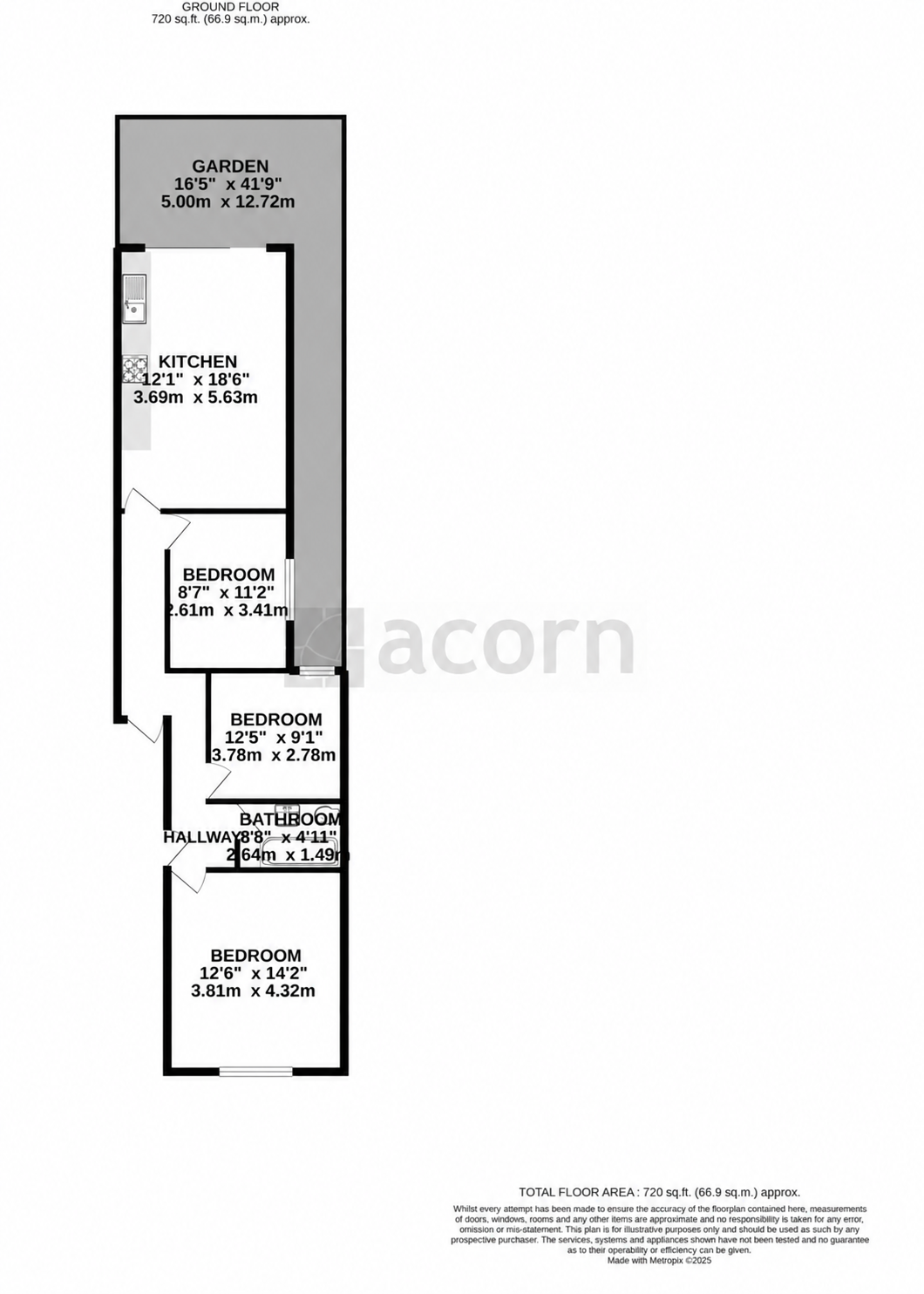 Flat 1 Griffin House, 21, Crawford Road, London floorplan