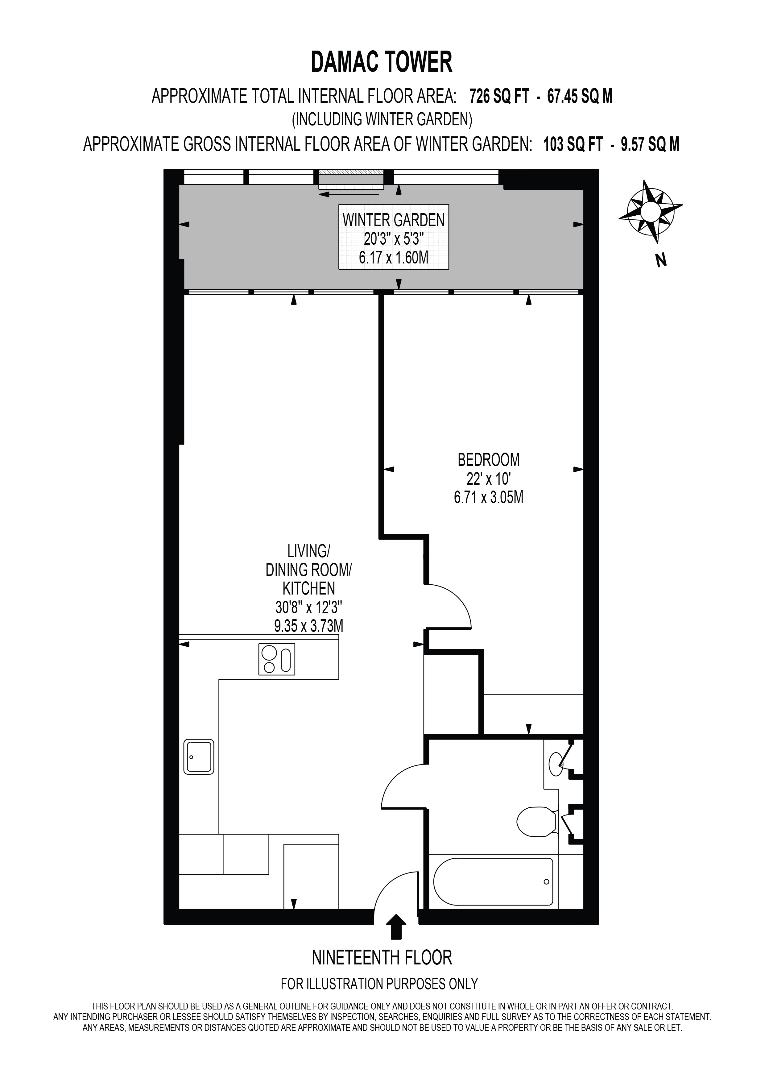 1907 DAMAC Tower, No Street Name Specified, London floorplan