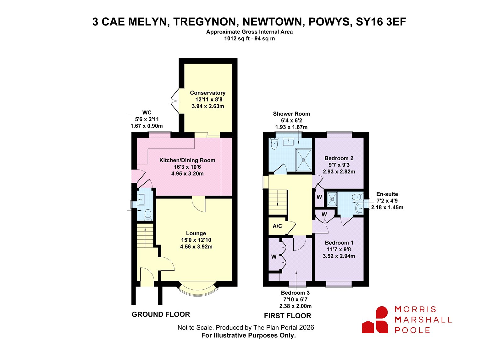 3, Cae Melyn, Newtown floorplan