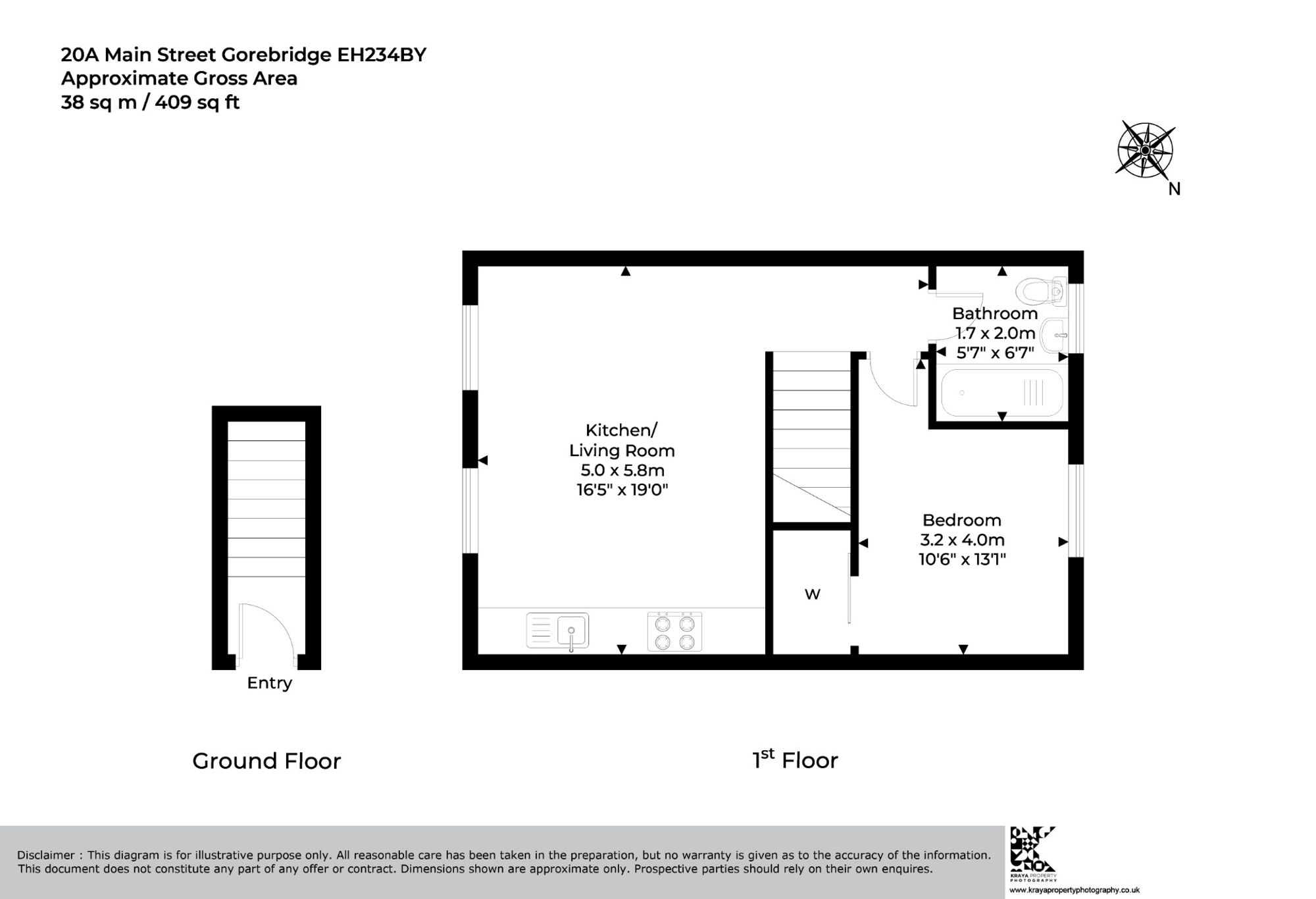 20a Main Street, Gorebridge floorplan