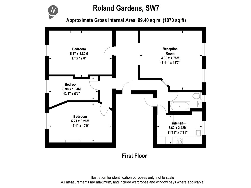 Roland Gardens, South Kensington SW7, 3 bedroom flat for sale