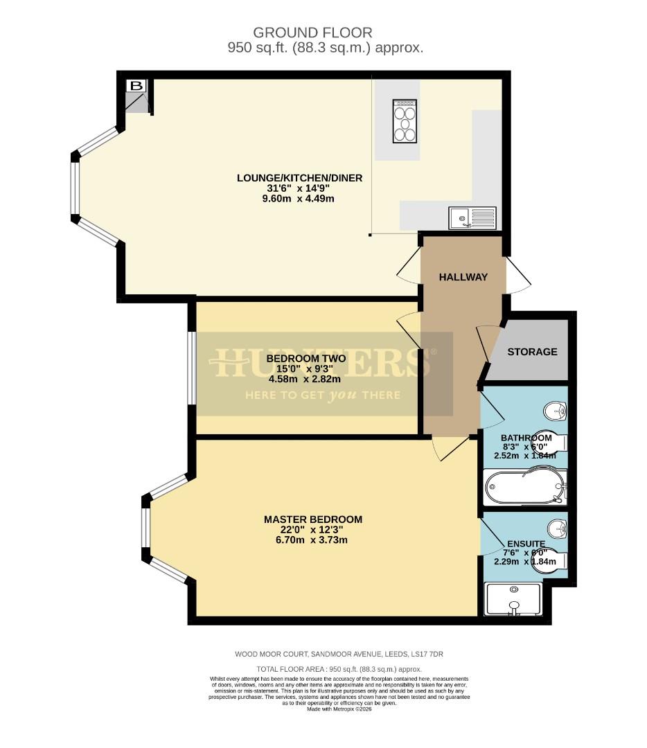 Flat 2, Wood Moor Court, Alwoodley floorplan
