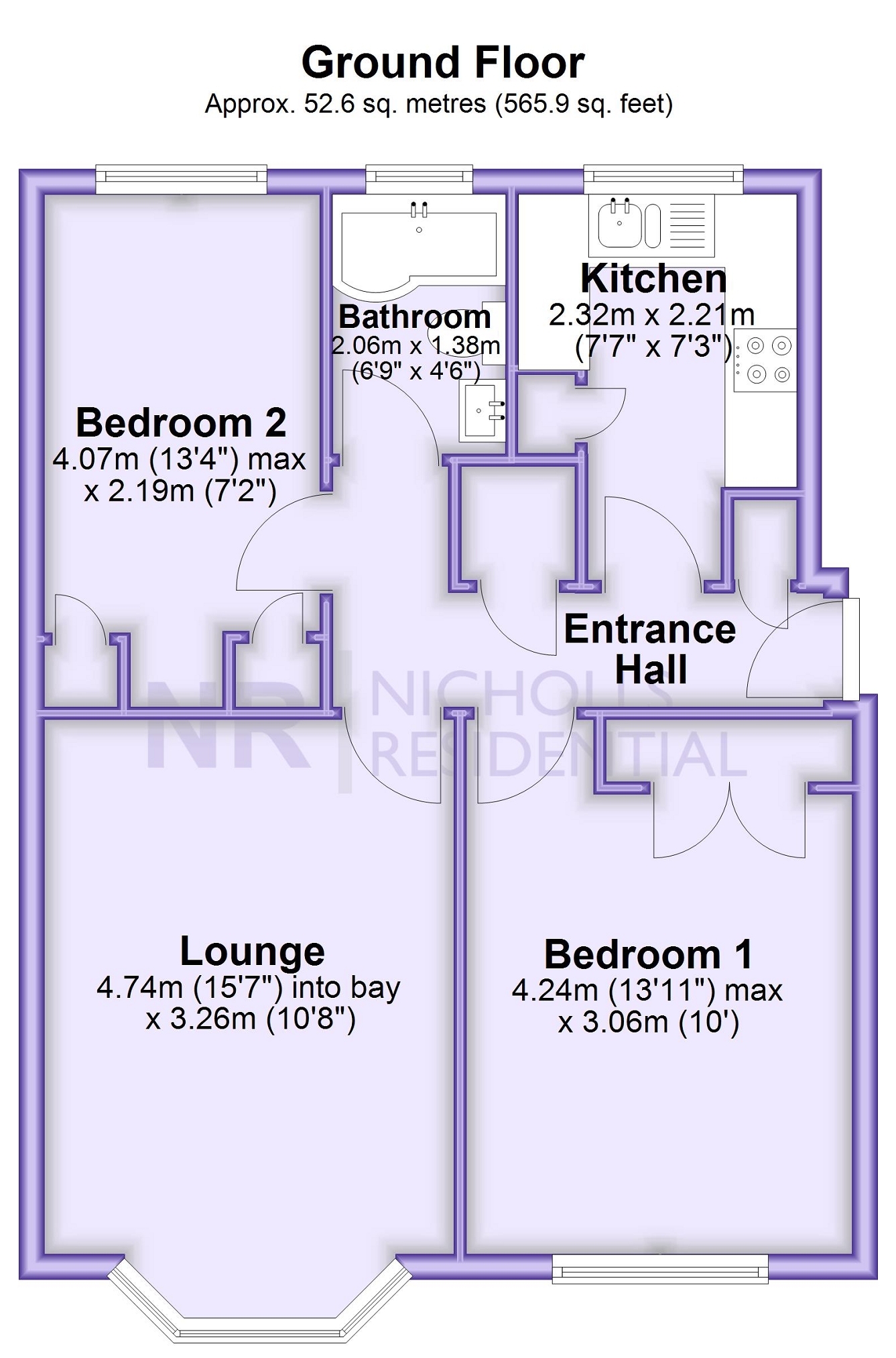 1 Danehurst Court, Alexandra Road, Epsom floorplan