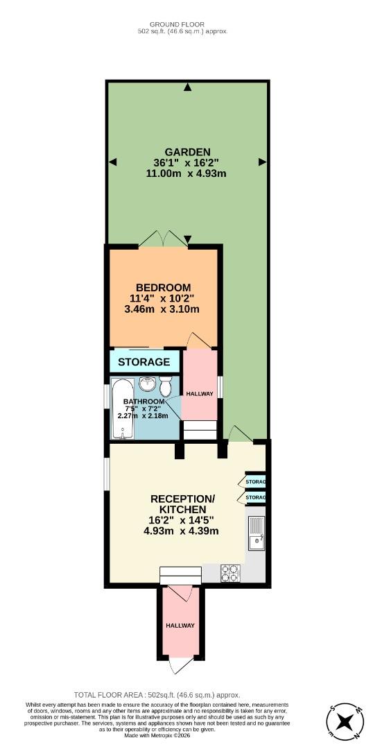 Flat 2, 26, Alexandra Grove, London floorplan