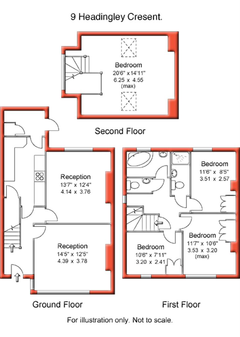 5 Bedrooms  to rent in Headingley Crescent, Headingley, Leeds LS6