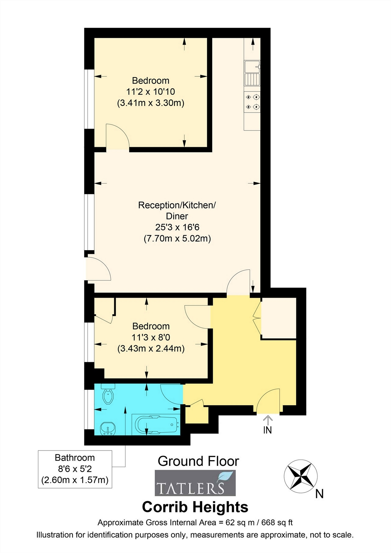 2 Bedrooms Flat for sale in Corrib Heights, Crescent Road, Crouch End, London N8