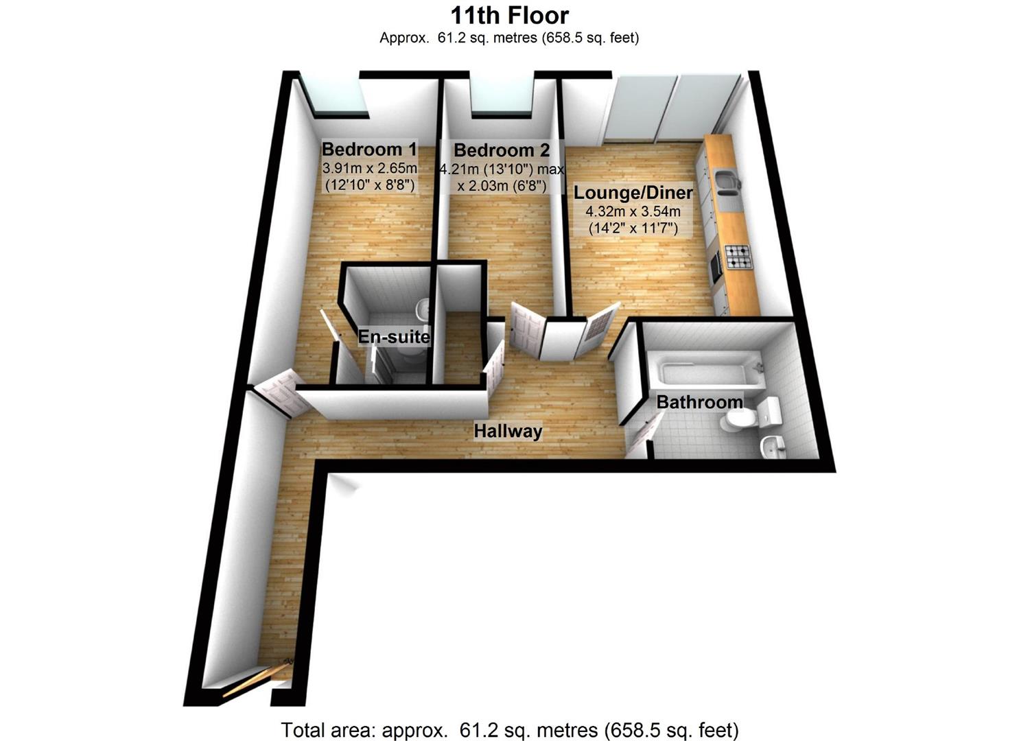 1105 Number One, MediaCityUK, Salford floorplan