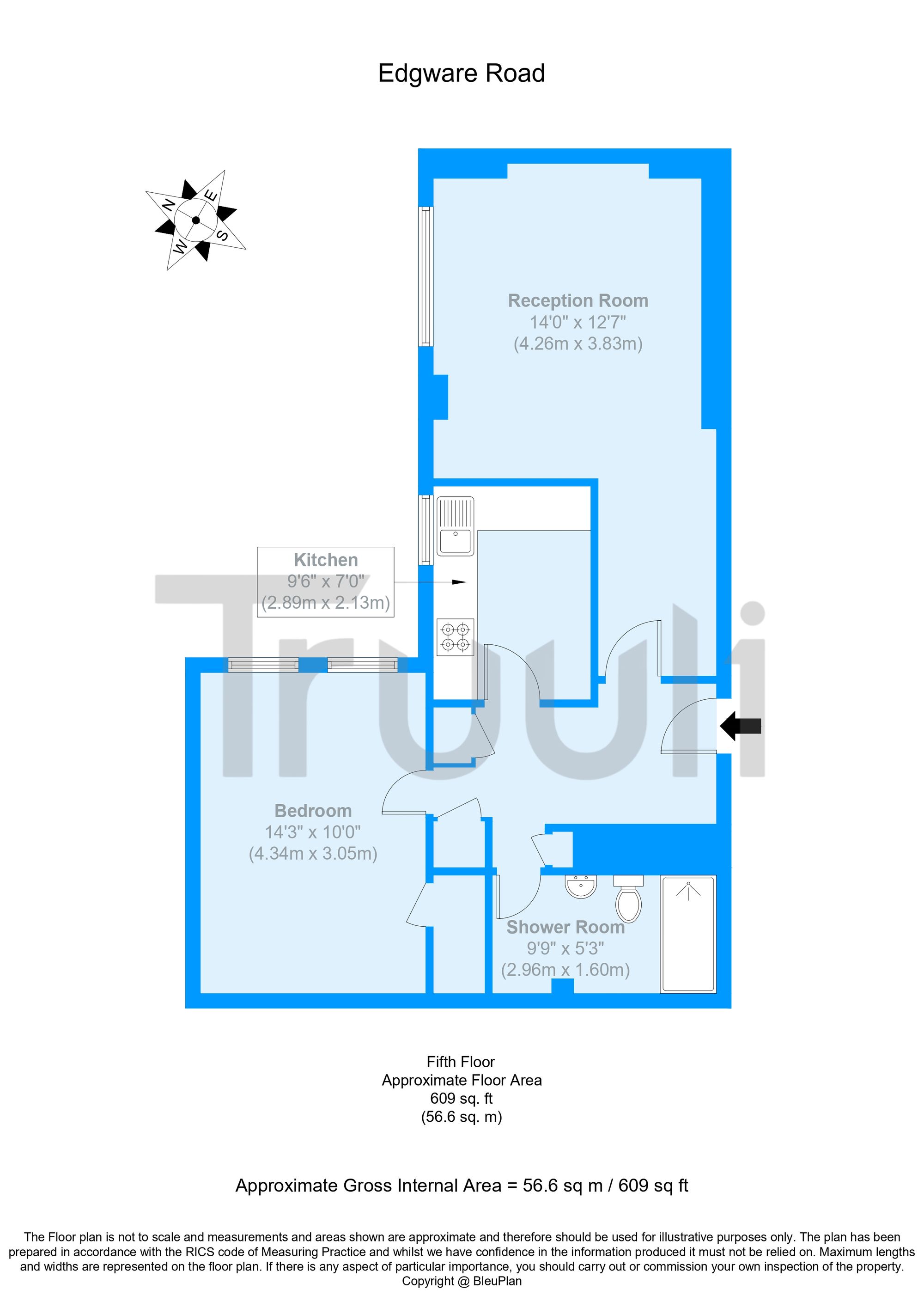 Flat 250, Park West Edgware Road, London floorplan