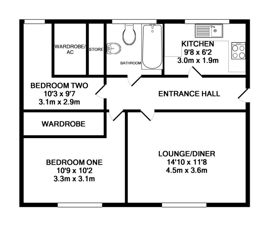 2 Bedrooms Flat to rent in Crowe Road, Bedford MK40