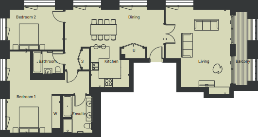Apartment 113, Westmark Tower, London floorplan