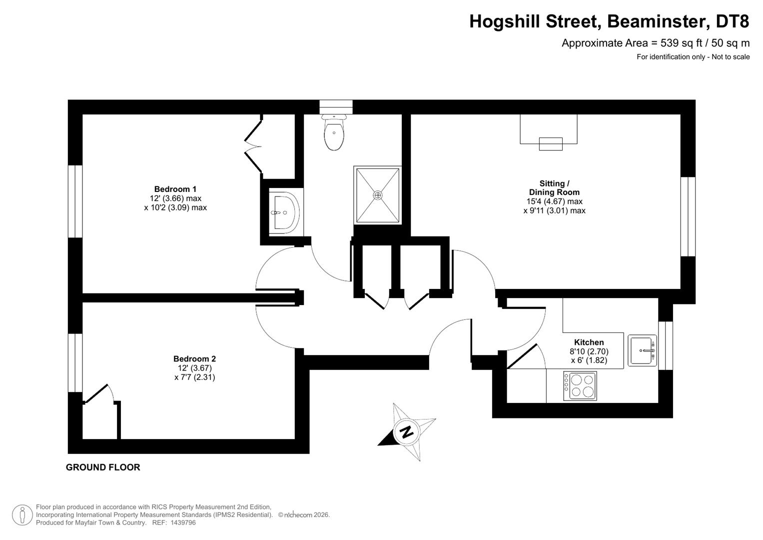 Flat 15, Hanover Court, Hogshill Street, Beaminster floorplan
