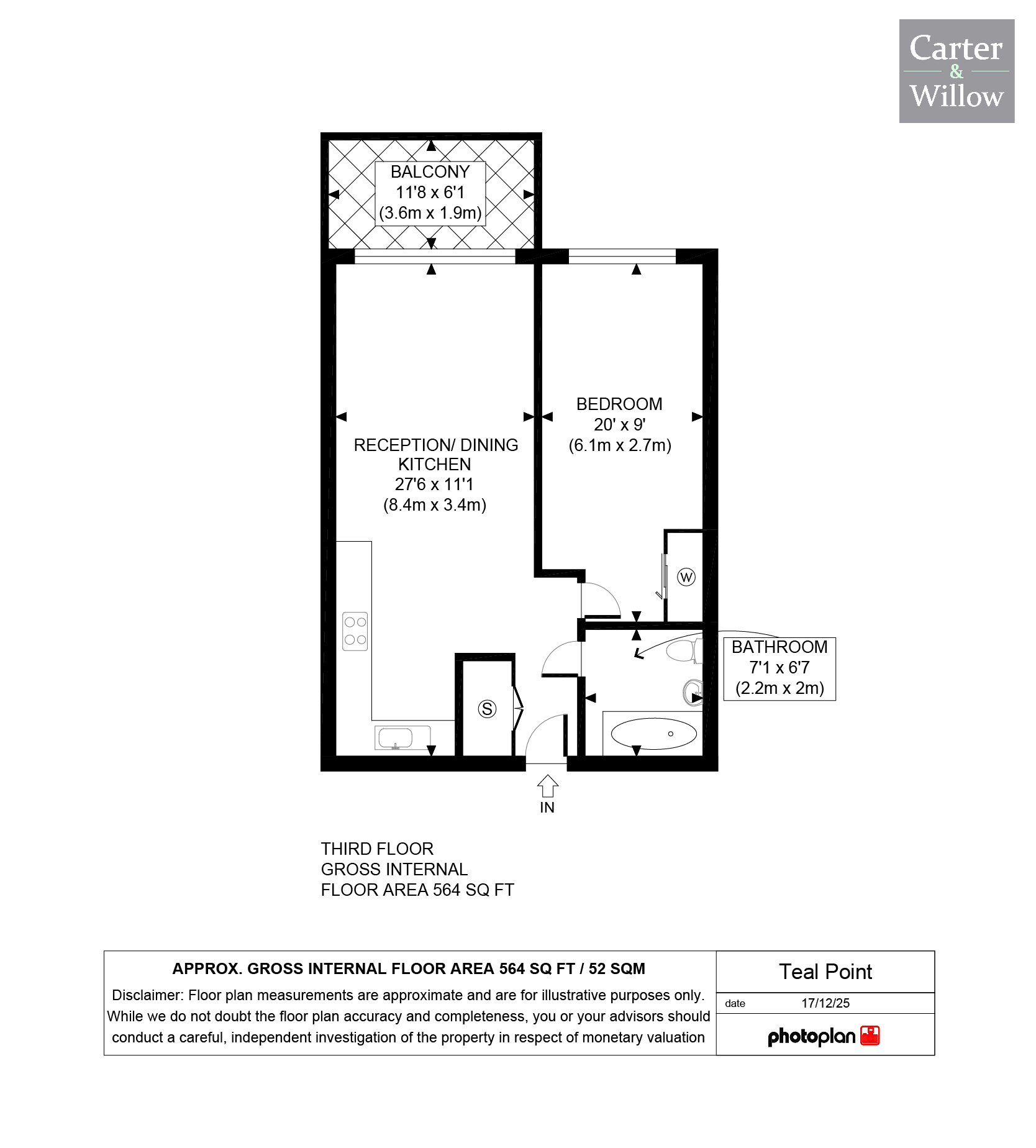 303, Teal Point, Drydock Square, Barking floorplan
