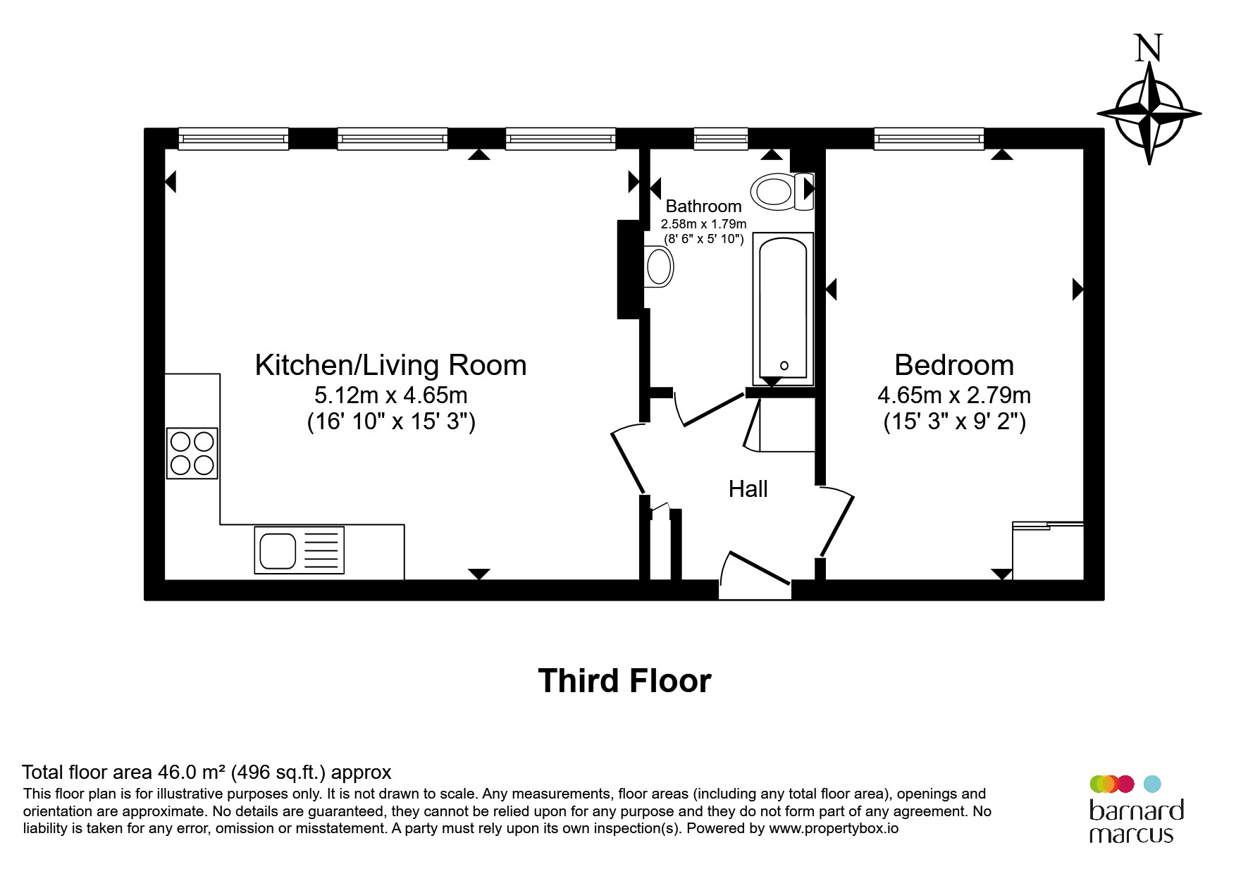 Flat 6, Friston House, 52-53, The Broadway, London floorplan