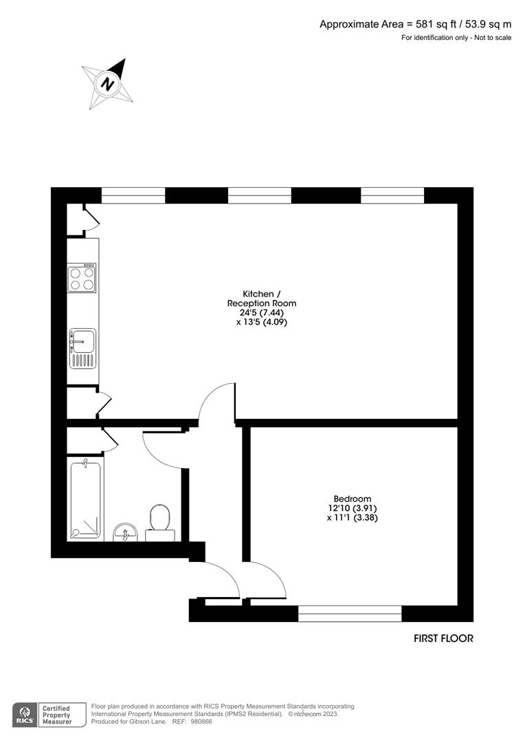 Flat 3 Tulip Court, 131a Manor Drive North, Malden Manor floorplan