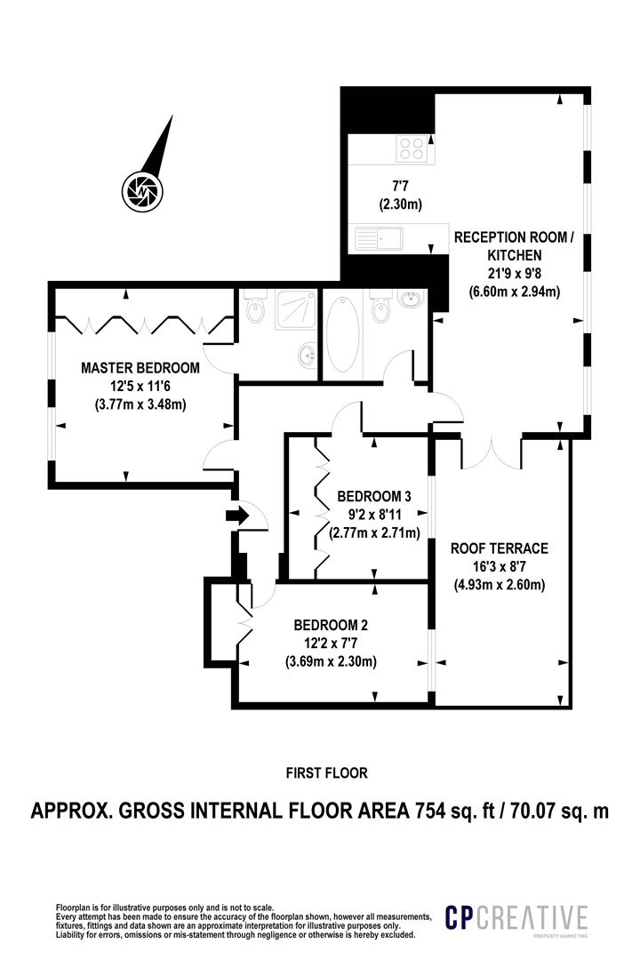 3 Bedrooms Flat to rent in Pleasant Place, London N1