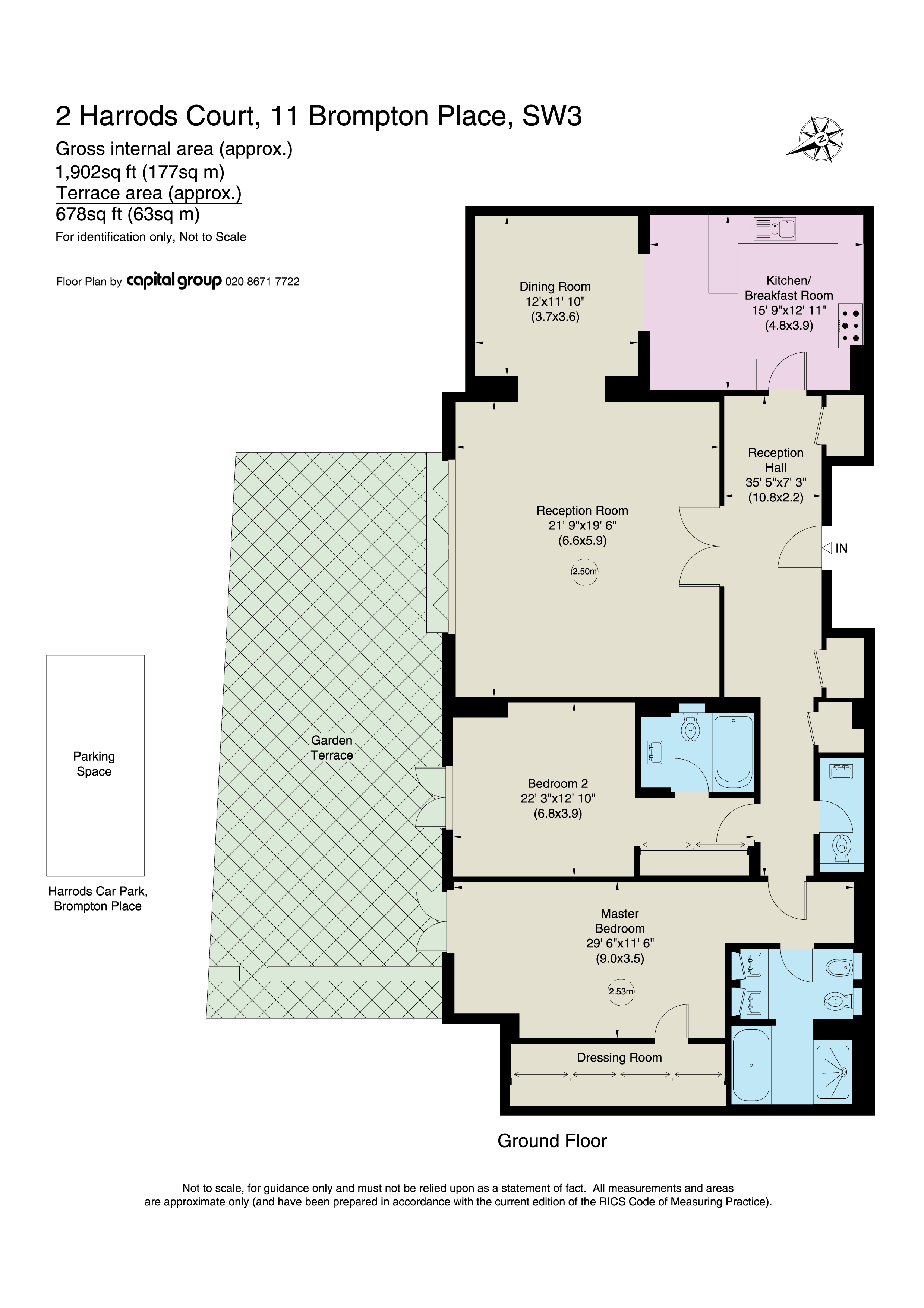 Apartment 2, Harrods Court, 11, Brompton Place, London floorplan