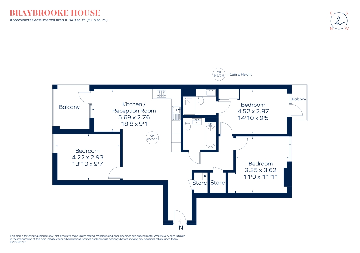 26, Braybrooke House, 41 Denmark Road, London floorplan