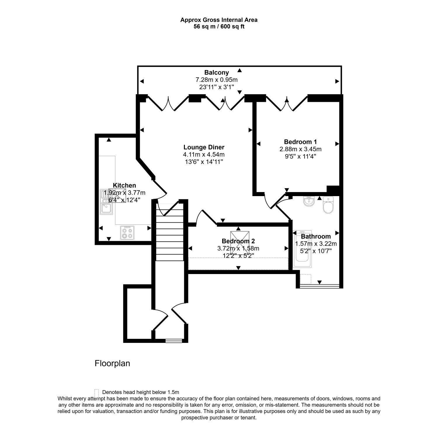 Flat 5, Bay View Court,, Stour Road, Essex floorplan