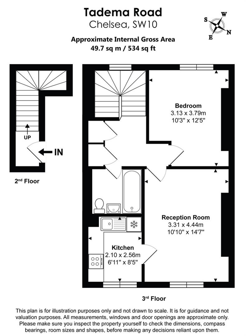 Flat D, 3, Tadema Road, London floorplan