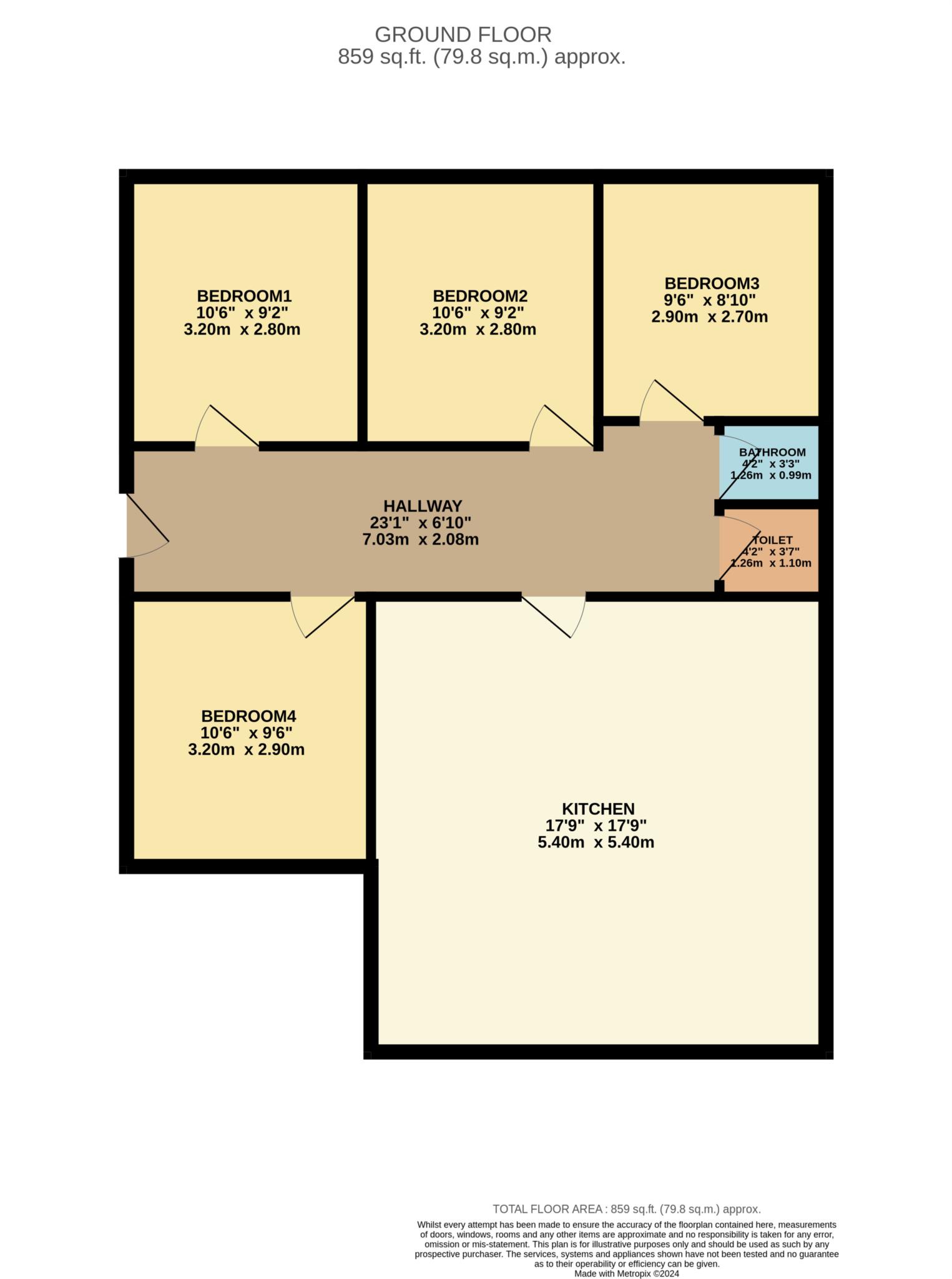 Flat 1 Chapel Court, Castle Boulevard, Nottingham floorplan