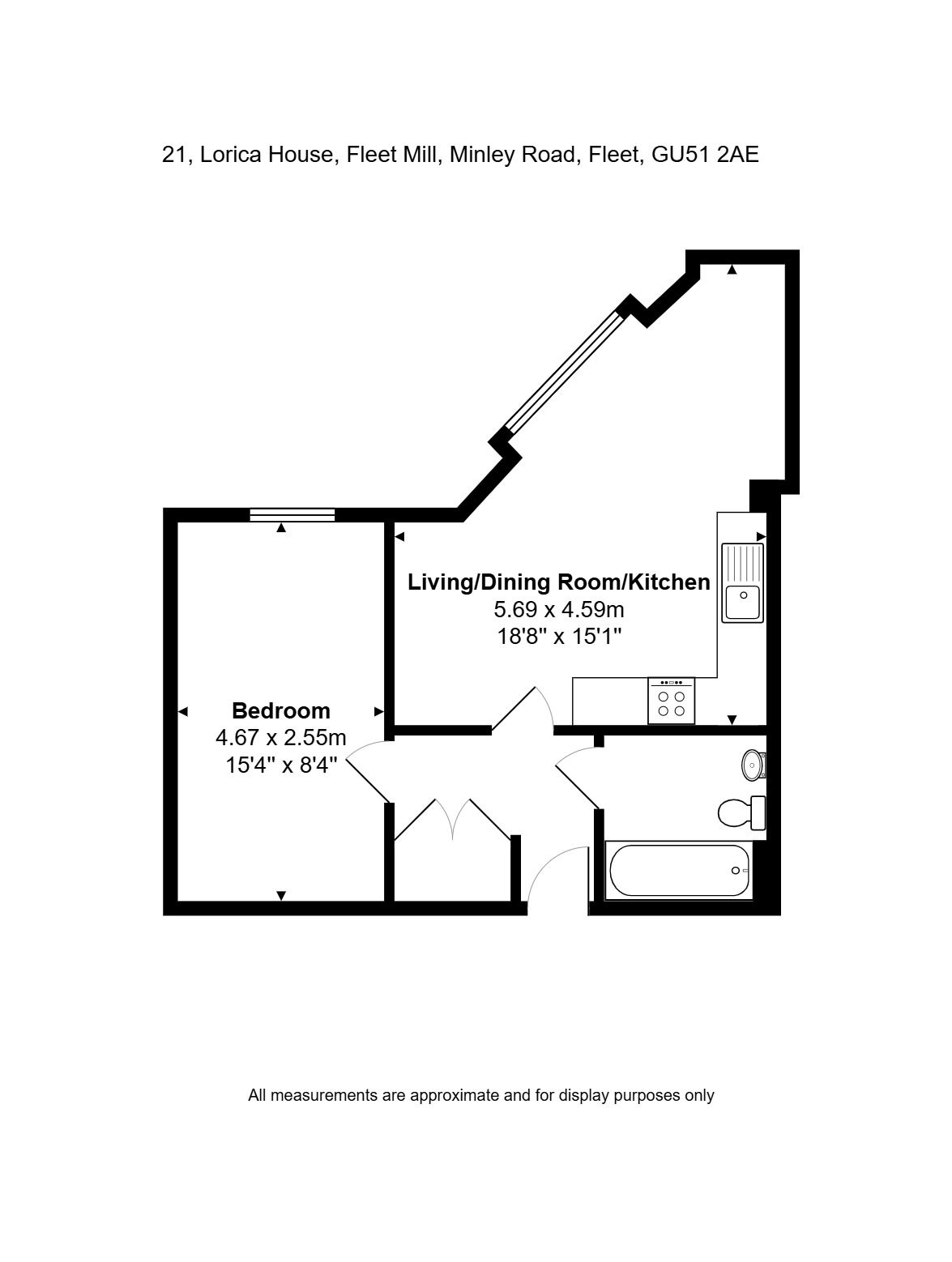 21, Lorica House, Fleet Mill, Minley Road, Fleet floorplan