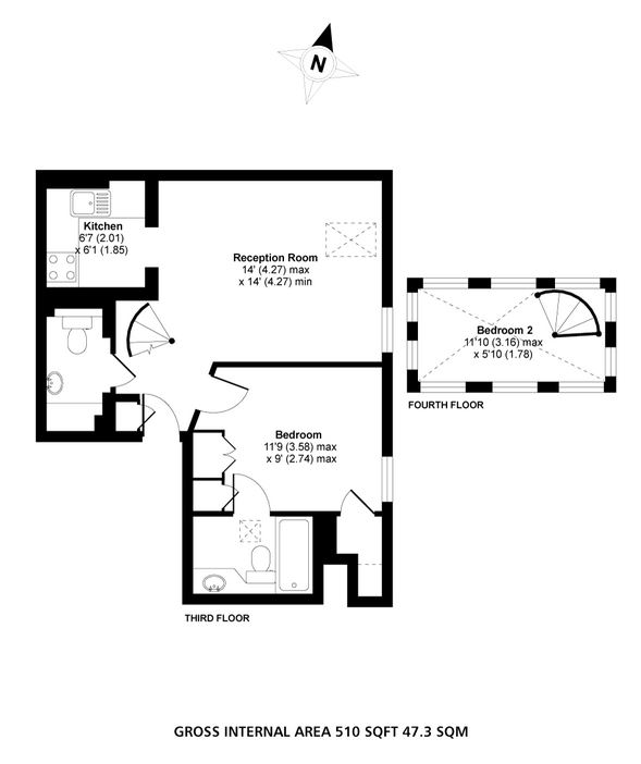 Flat 4, 23 Roland Gardens, London floorplan