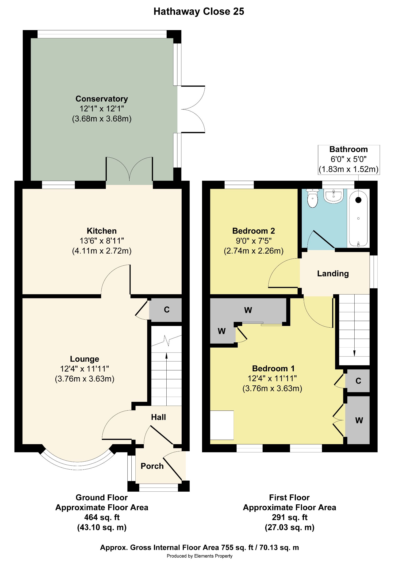 25 Hathaway Close, Willenhall floorplan