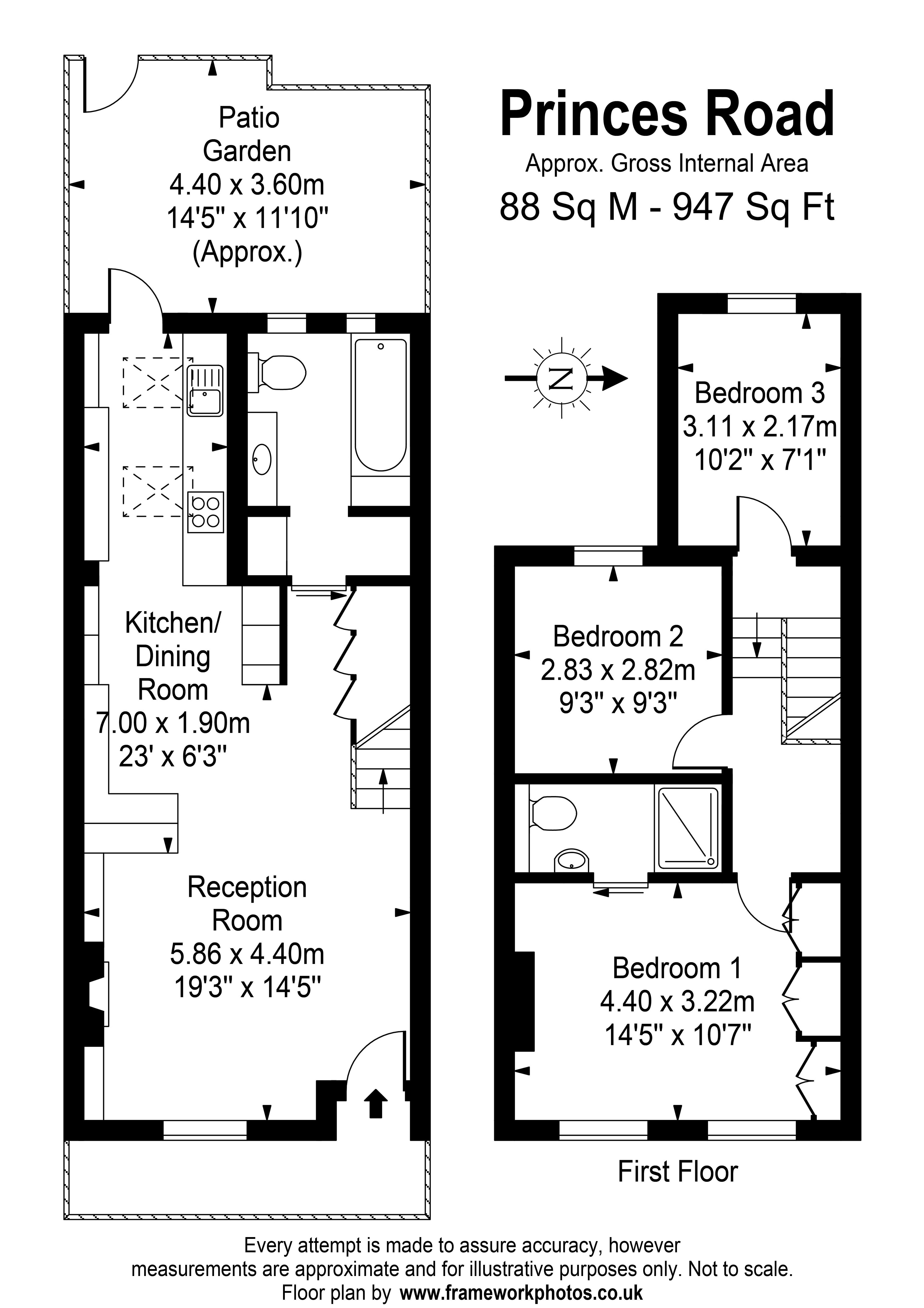 73, Princes Road, Richmond floorplan