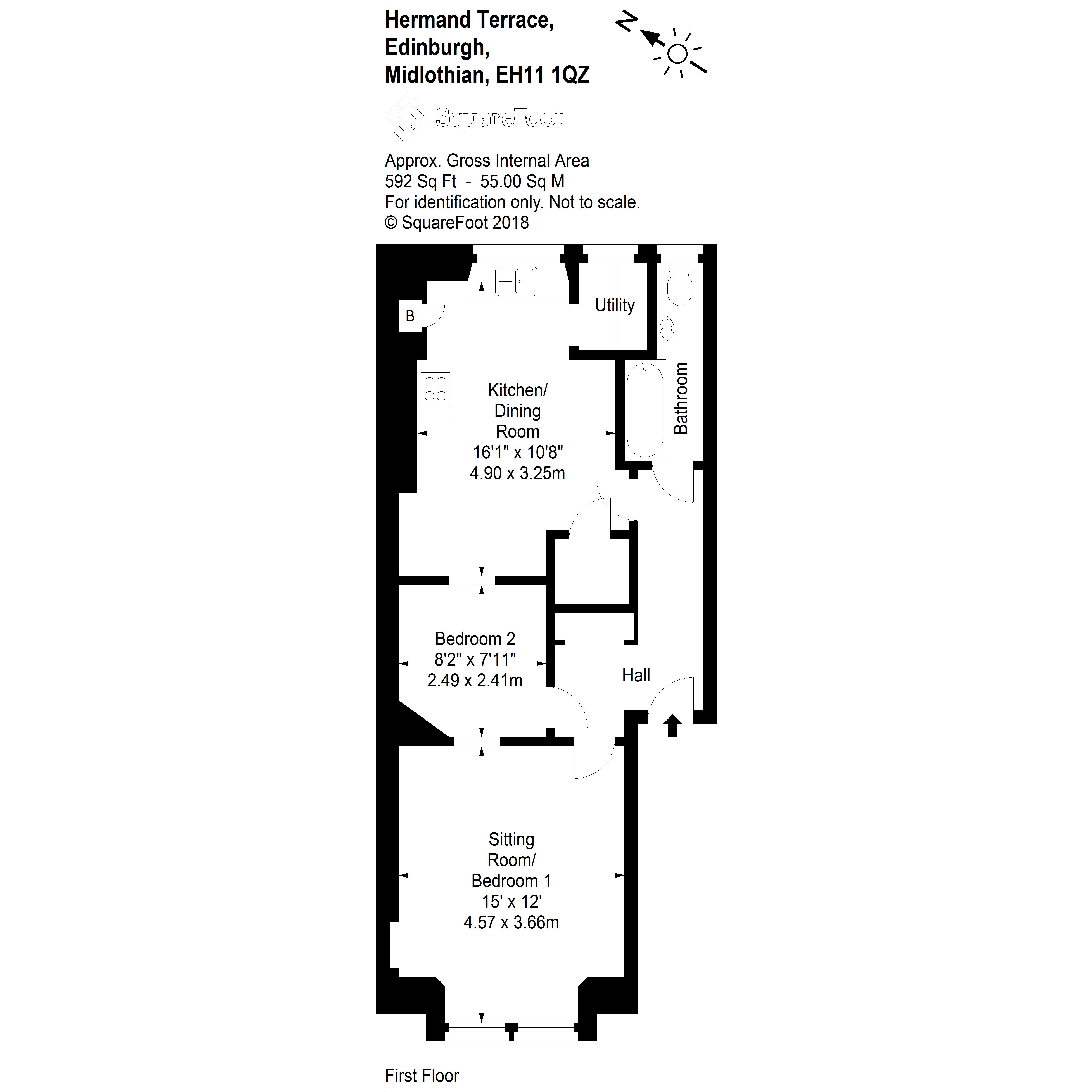 1 Bedrooms Flat for sale in Hermand Terrace, Edinburgh EH11