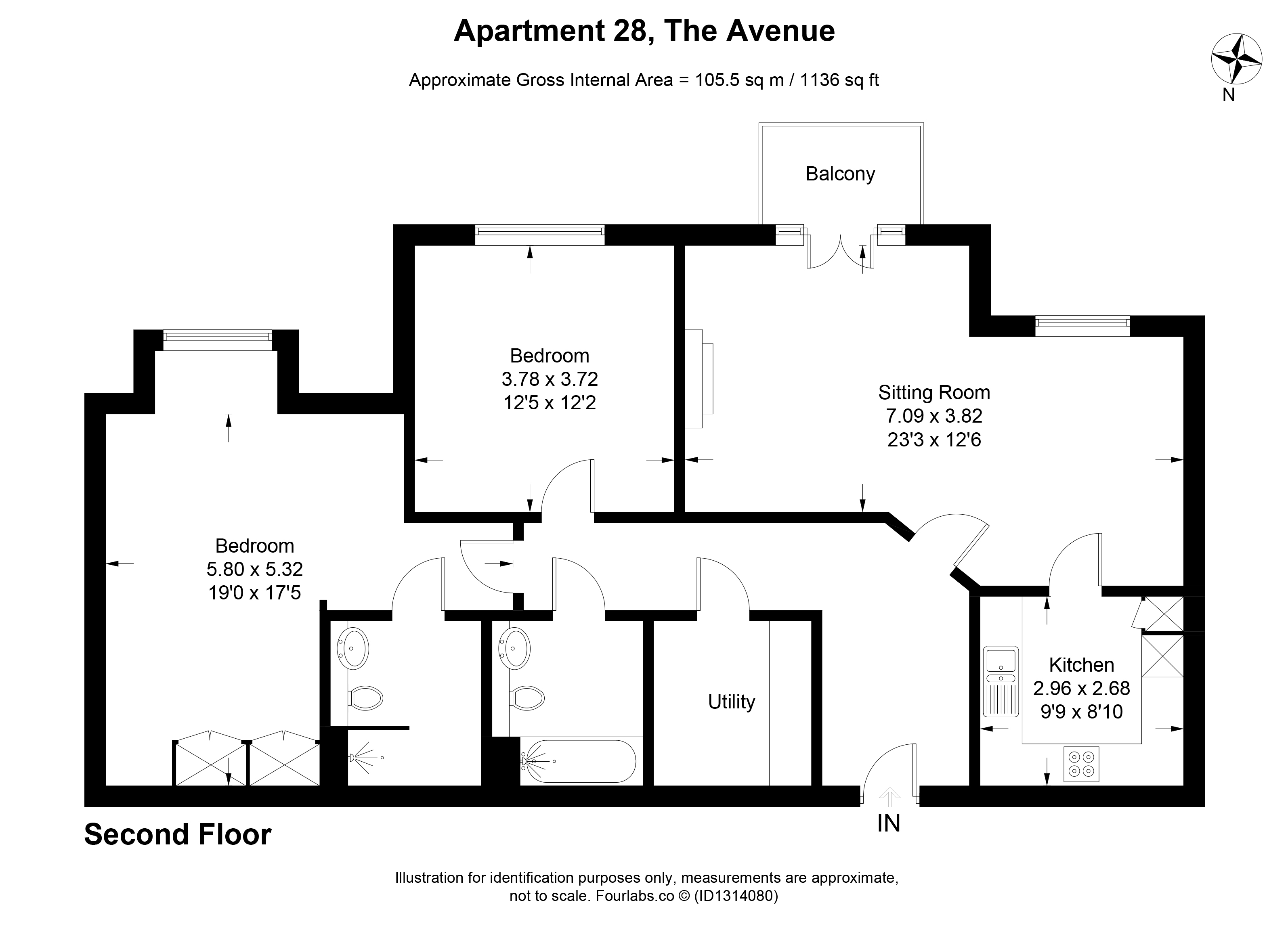 Apartment 28, The Avenue,, Evesham Road, Wood Norton floorplan