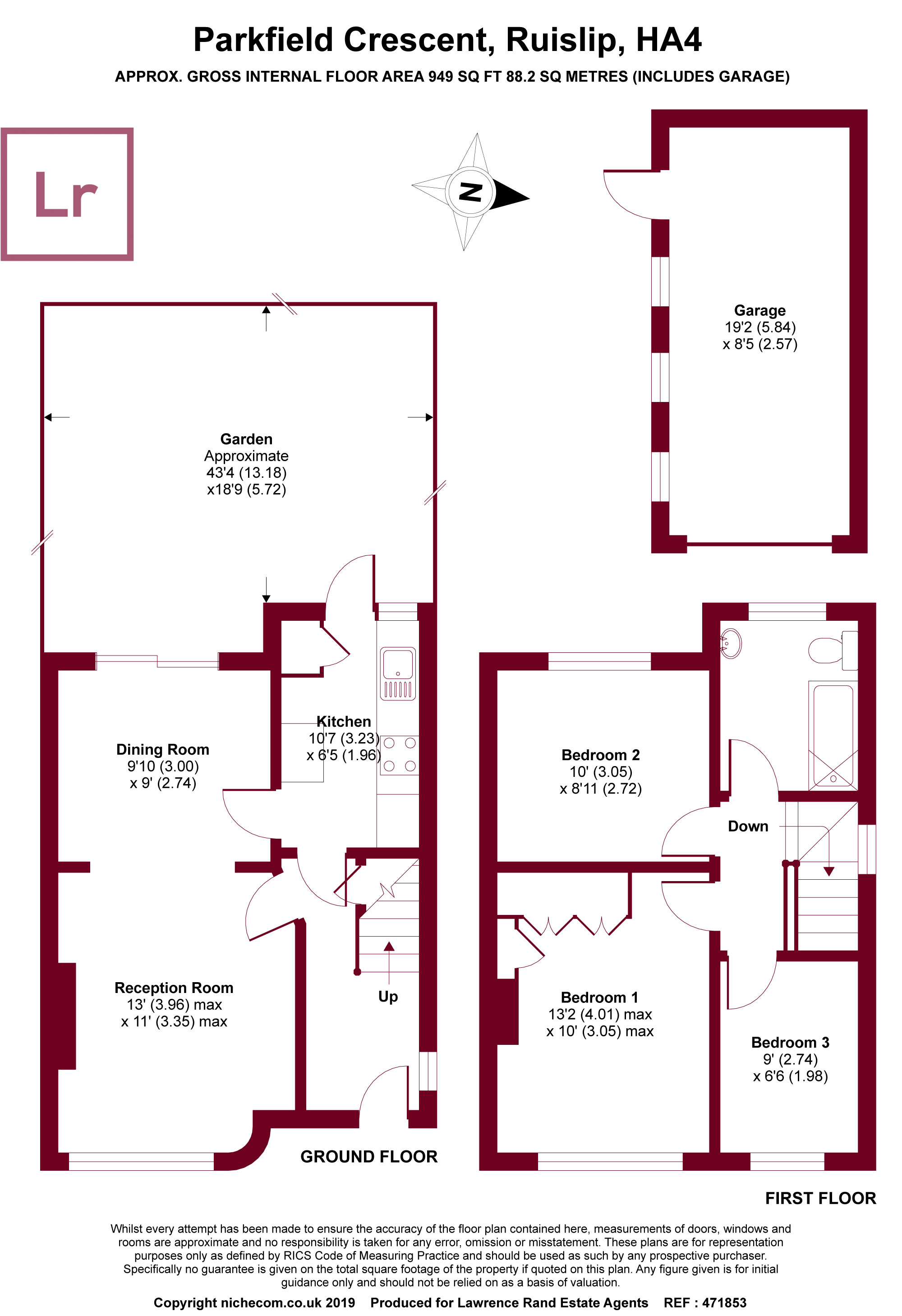 3 Bedrooms Semi-detached house for sale in Parkfield Crescent, Ruislip, Middlesex HA4