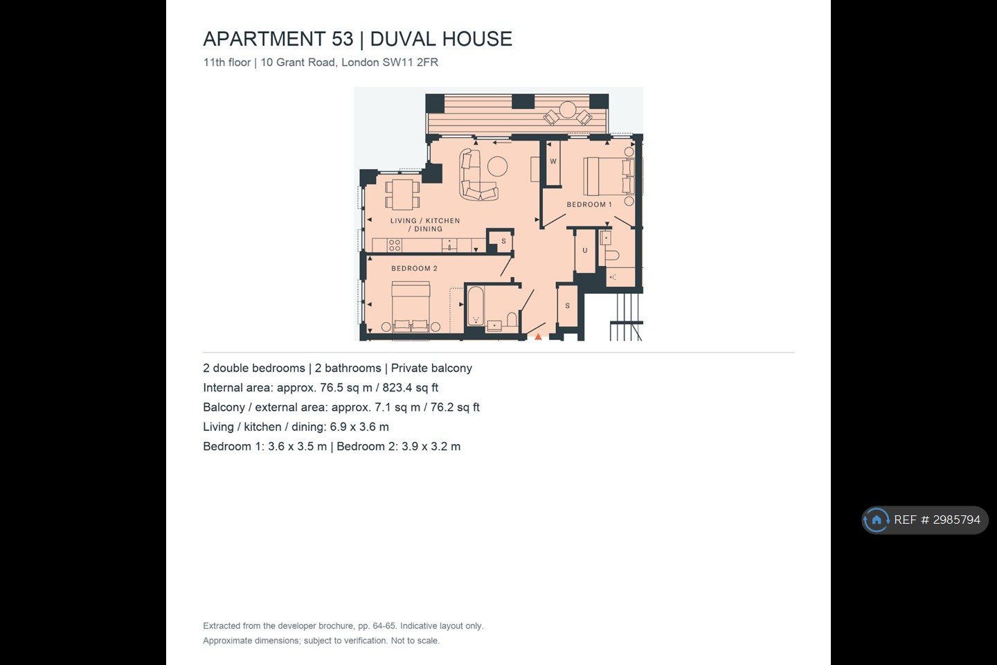 Duval House Grant Road, London floorplan