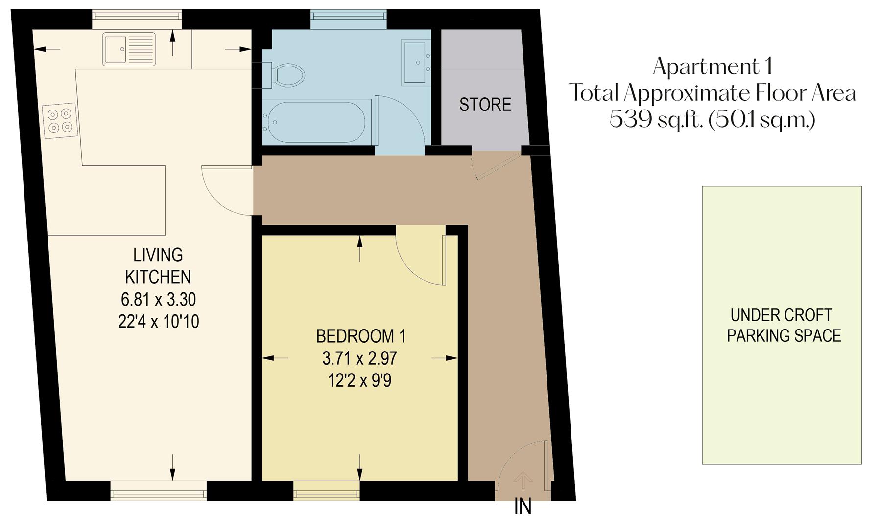 Apartment 1, Creevela Works, 54 Parsonage Crescent, Sheffield floorplan