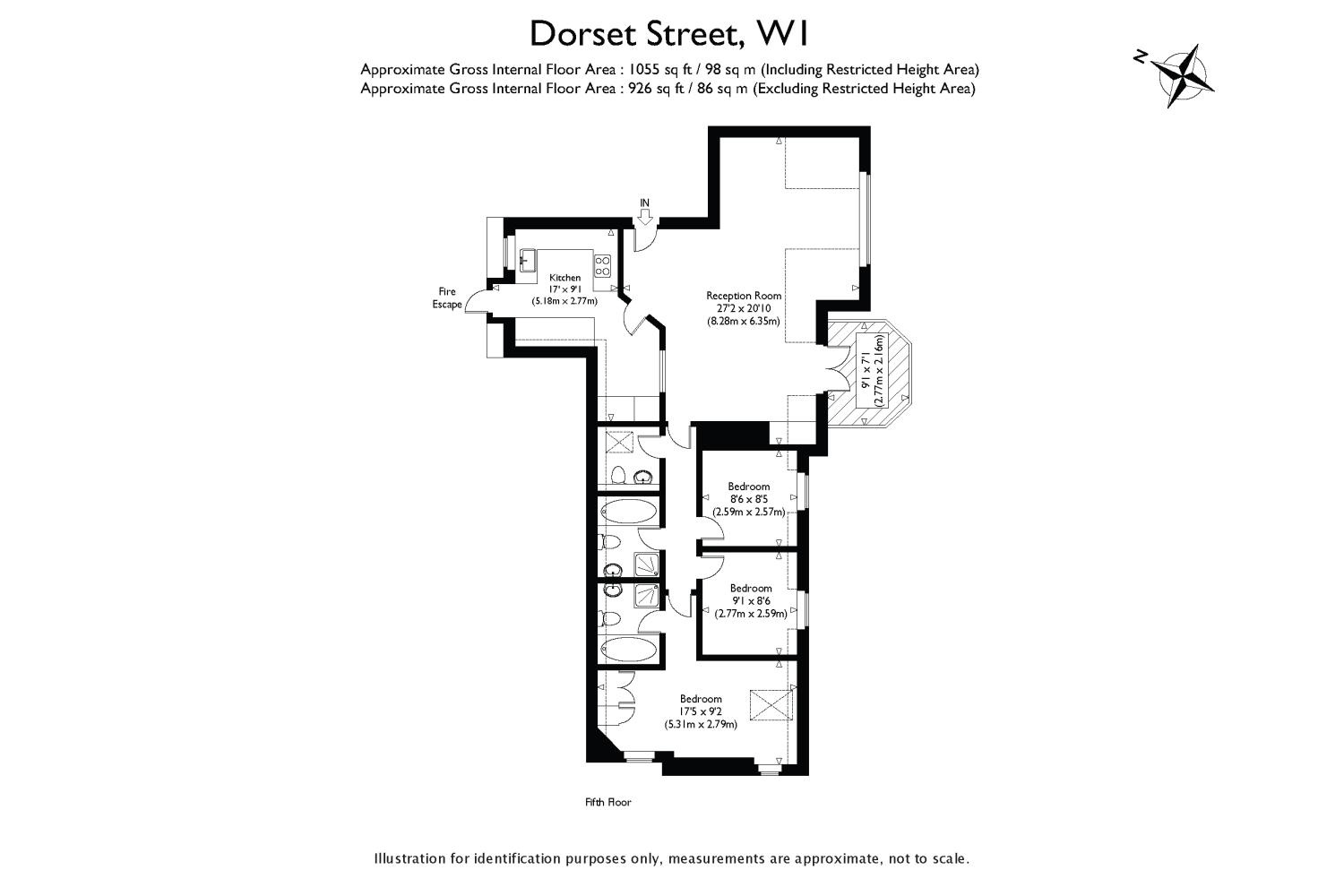 3 Bedrooms Flat to rent in Dorset Street, London W1U