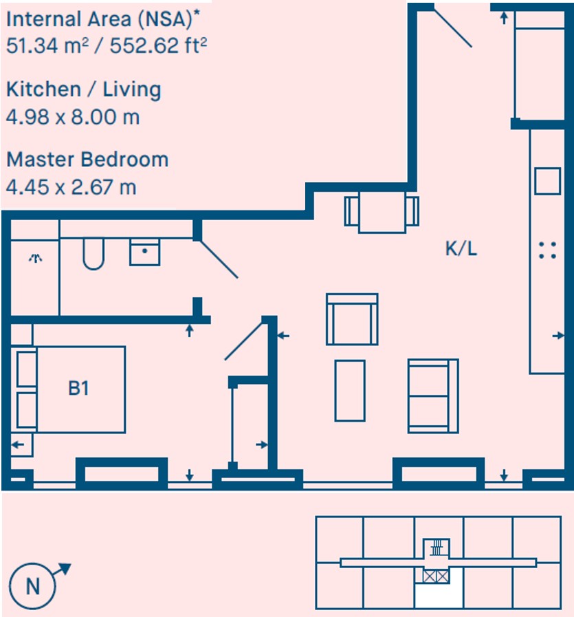 1 Bedrooms Flat for sale in The Gate, Meadowside, Manchester M4