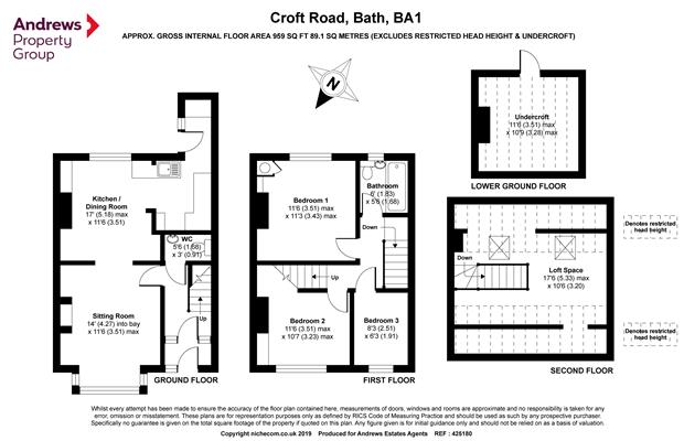 3 Bedrooms Terraced house for sale in Croft Road, Bath, Somerset BA1