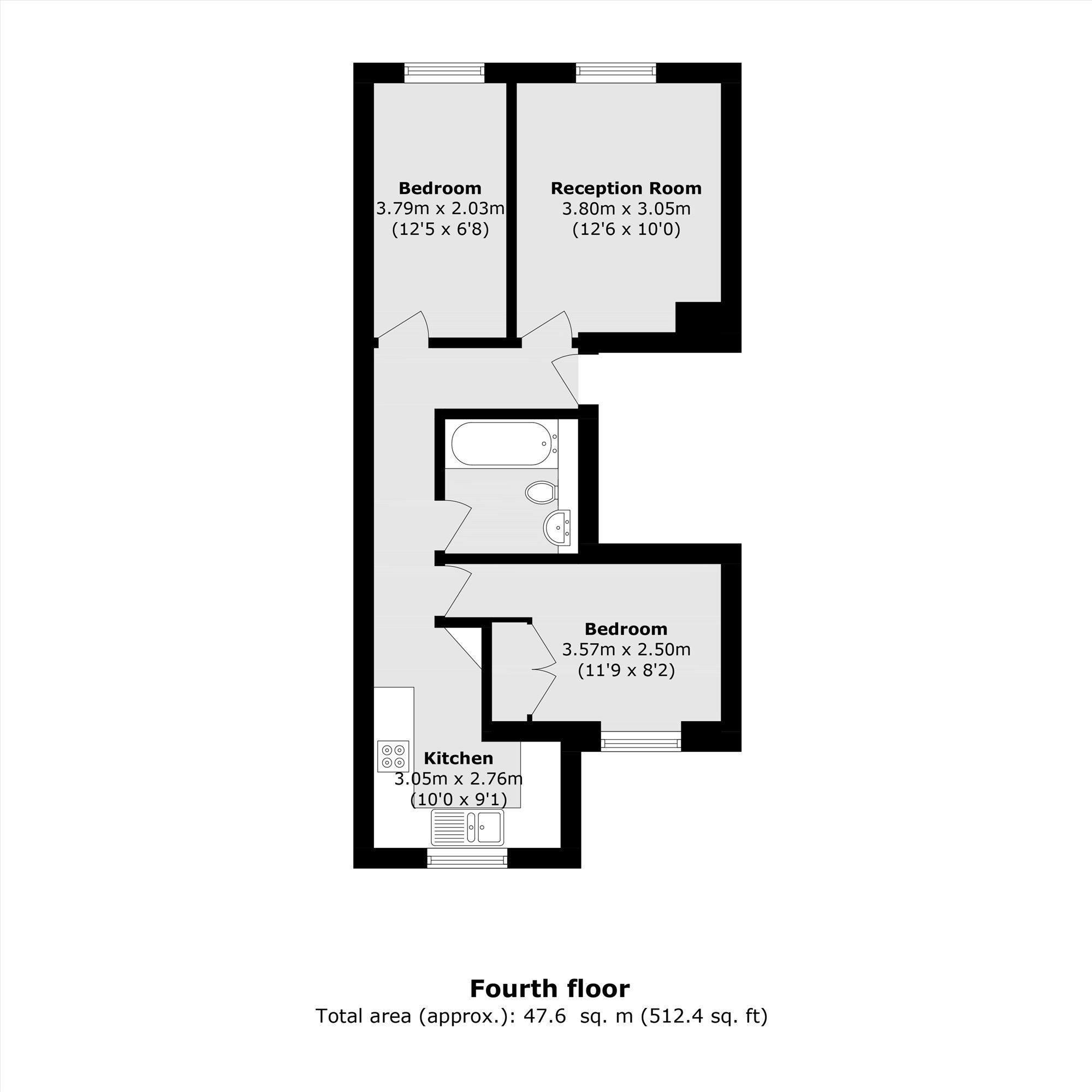 Flat 12, 79-81, St. Georges Drive, London floorplan