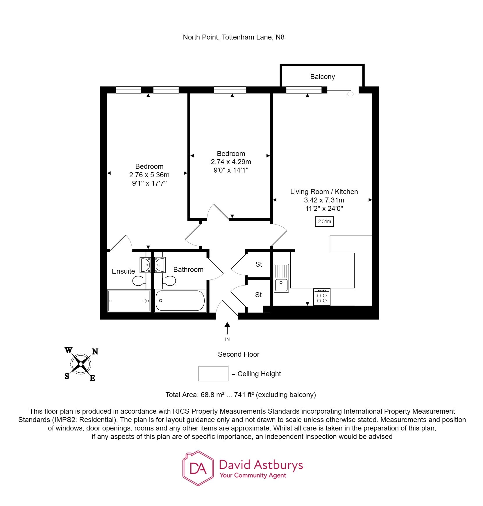 Flat 29 North Point, Tottenham Lane, Crouch End floorplan