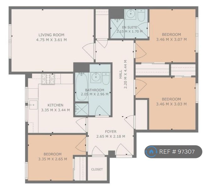 Flat   Pleasance Way, Newlands, Glasgow floorplan