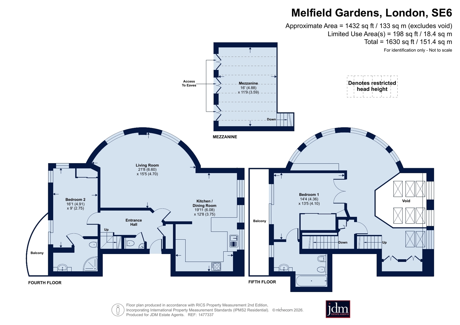 Flat 14, Beckenham Park Heights,, Melfield Gardens, London floorplan