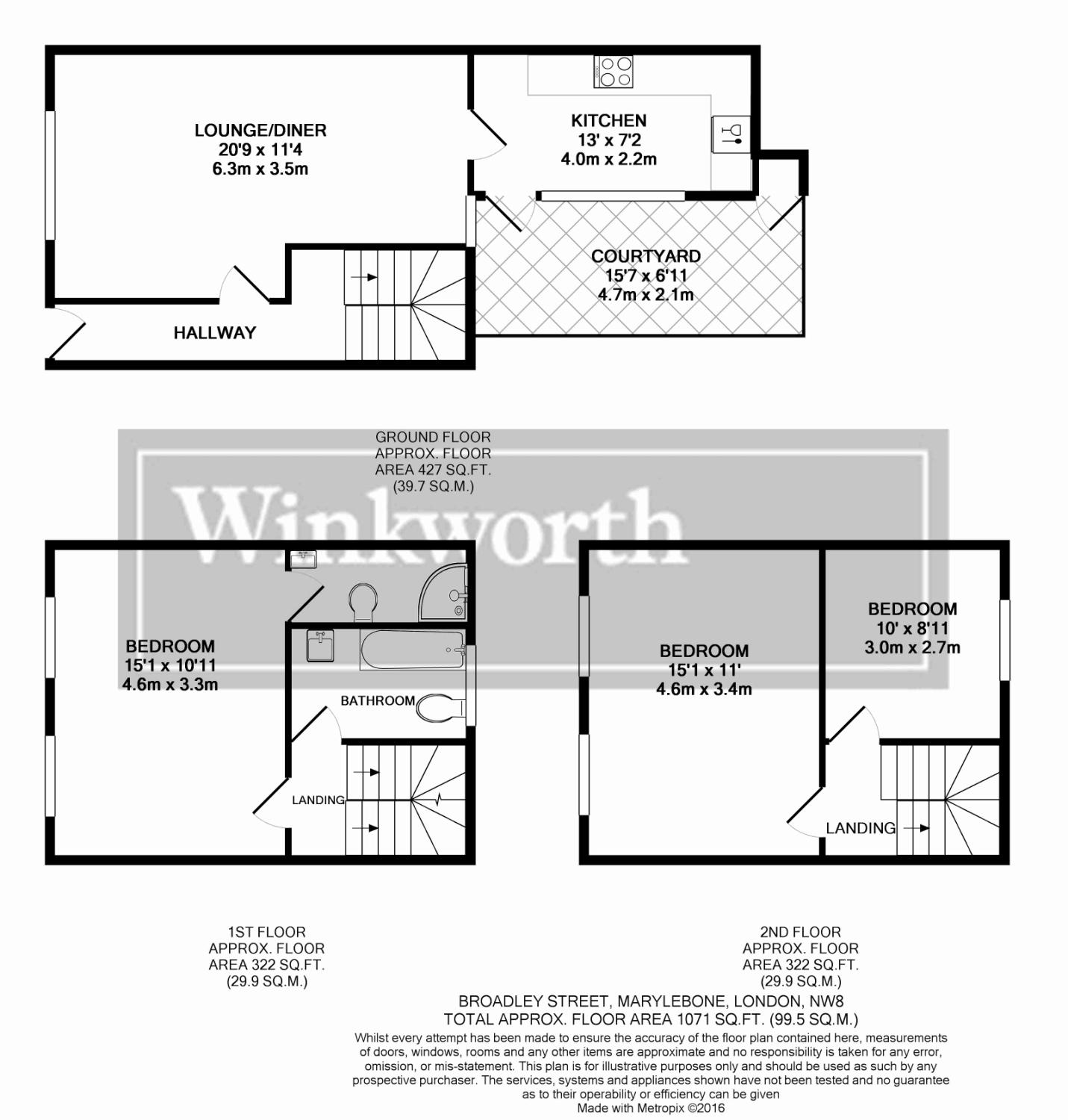 3 Bedrooms  to rent in Broadley Street, Marylebone, London NW8