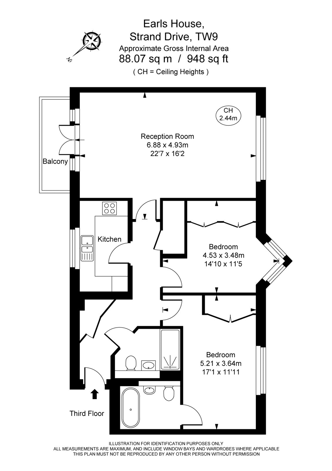 Flat 32,, Earls House, Richmond floorplan