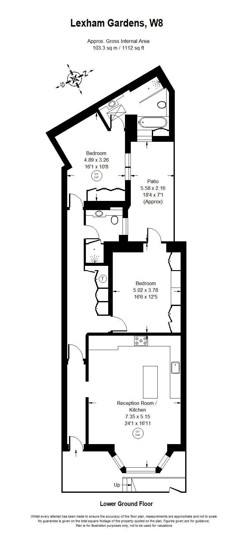 Flat 1, 19-21, Lexham Gardens, London floorplan