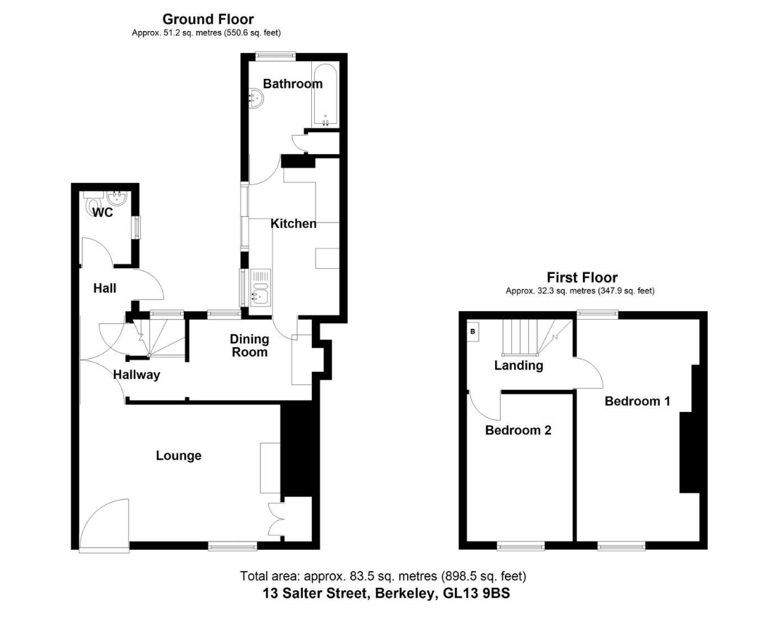 13, Salter Street, Berkeley floorplan